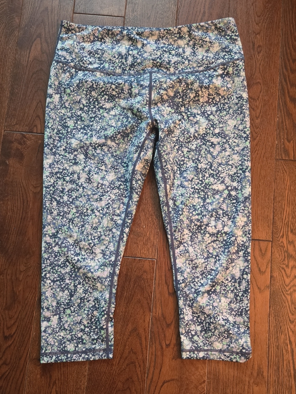 Zella Blue Green Speckle Capri Leggings XL